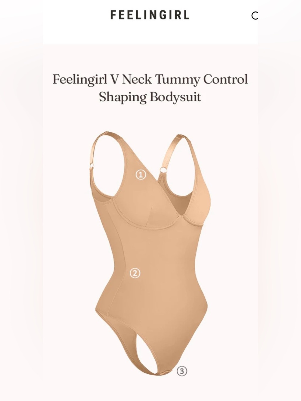 FEELINGIRL DEEP V-NECK TUMMY CONTROL SCULPTING BODYSUIT NWT
IN GRAY